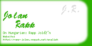 jolan rapp business card
